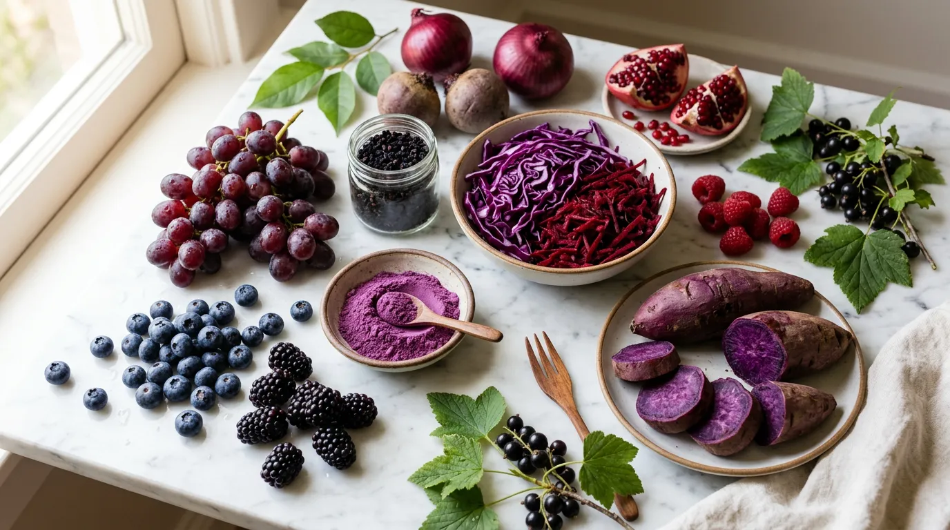 purple foods gut health anthocyanins